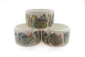 China 30mm Colorful Cat Washi Paper Custom Sticker Tape on sale