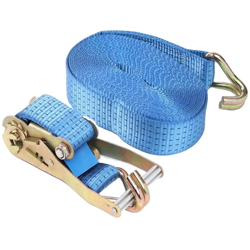 China Custom size  and PVC Label Heavy Duty Ratchet Strap Tie Down Lashing Belt For Truck and Cargo control on sale