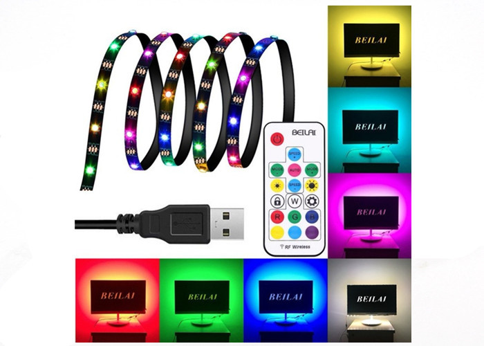 China WS2812B Dynamic RGB USB LED Strip SMD 5050 Flexible Neon Tape Light RF 17key on sale