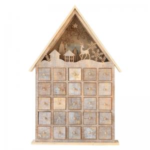 China Calendar Counting Wooden Storage Box Christmas House Decorative Gift Box on sale