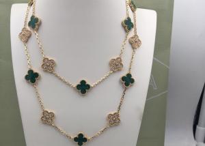 China Rose Gold 18K Gold Diamond Necklace , Vintage Alhambra Necklace 20 Motifs on sale