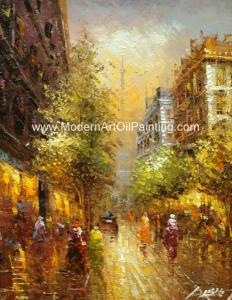 China Home Decoration Villas Bars Paris Oil Painting Without Frame on sale