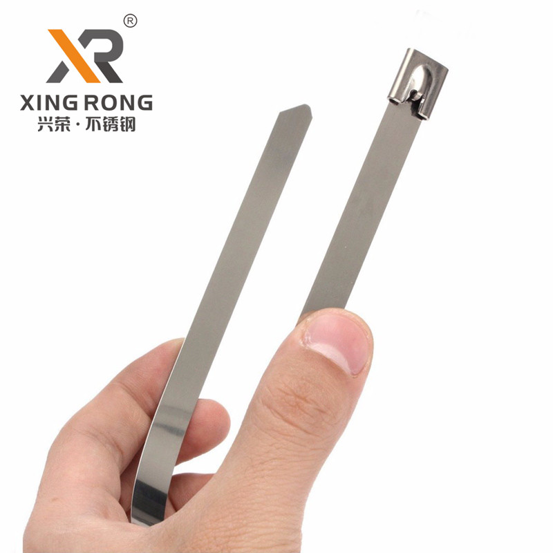 China Heat Resistant  self-locking Stainless Steel Cable Tie 4.6*300 thickness 0.25mm on sale