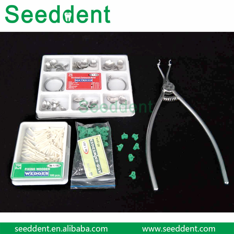Best Dental Matrix Band Kit with Clips / Wooden wedge / Green teeth gap wholesale