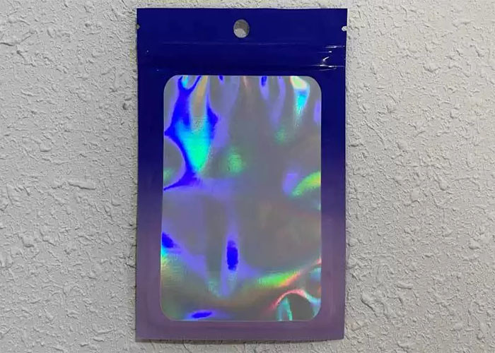 China Small Resealable Packaging Ziplock Bag Frosted Colorful Holographic For Jewelry on sale