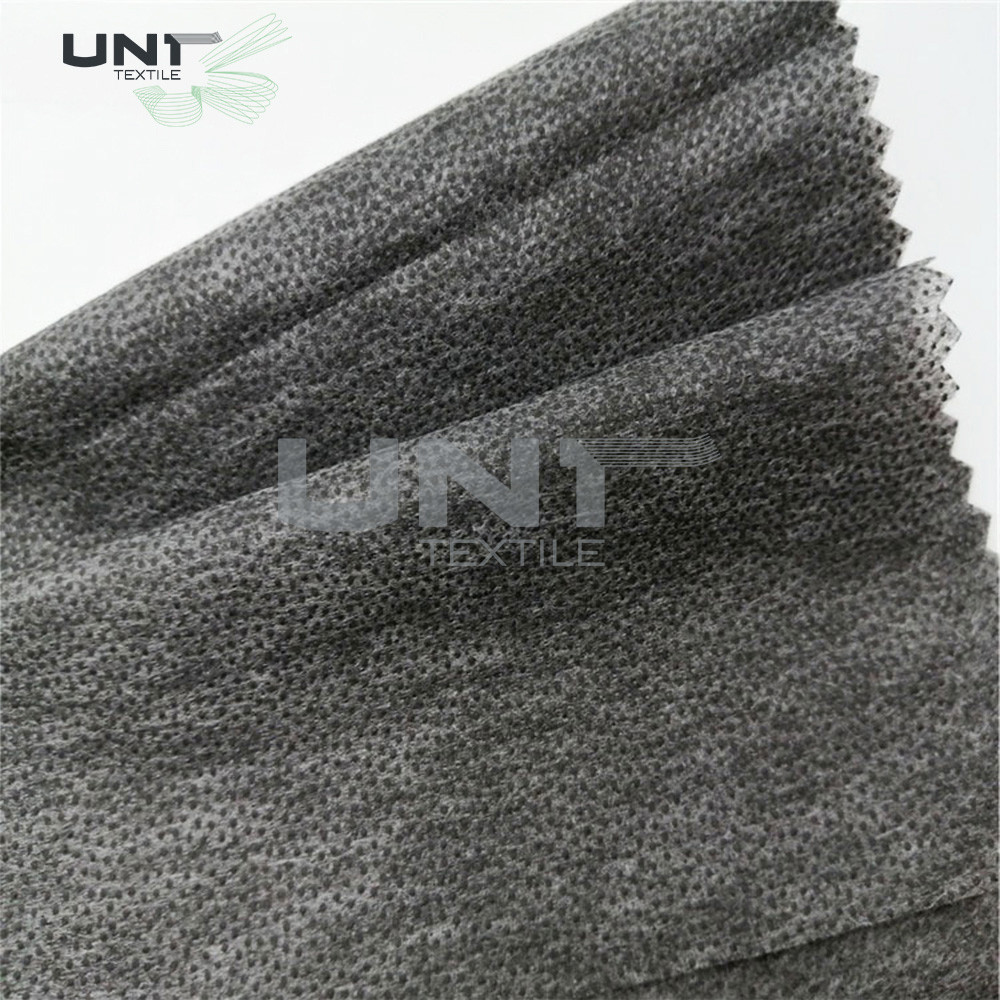 China Silicon Strong Fusible Non Woven Interlining Black For Fused Fabric on sale