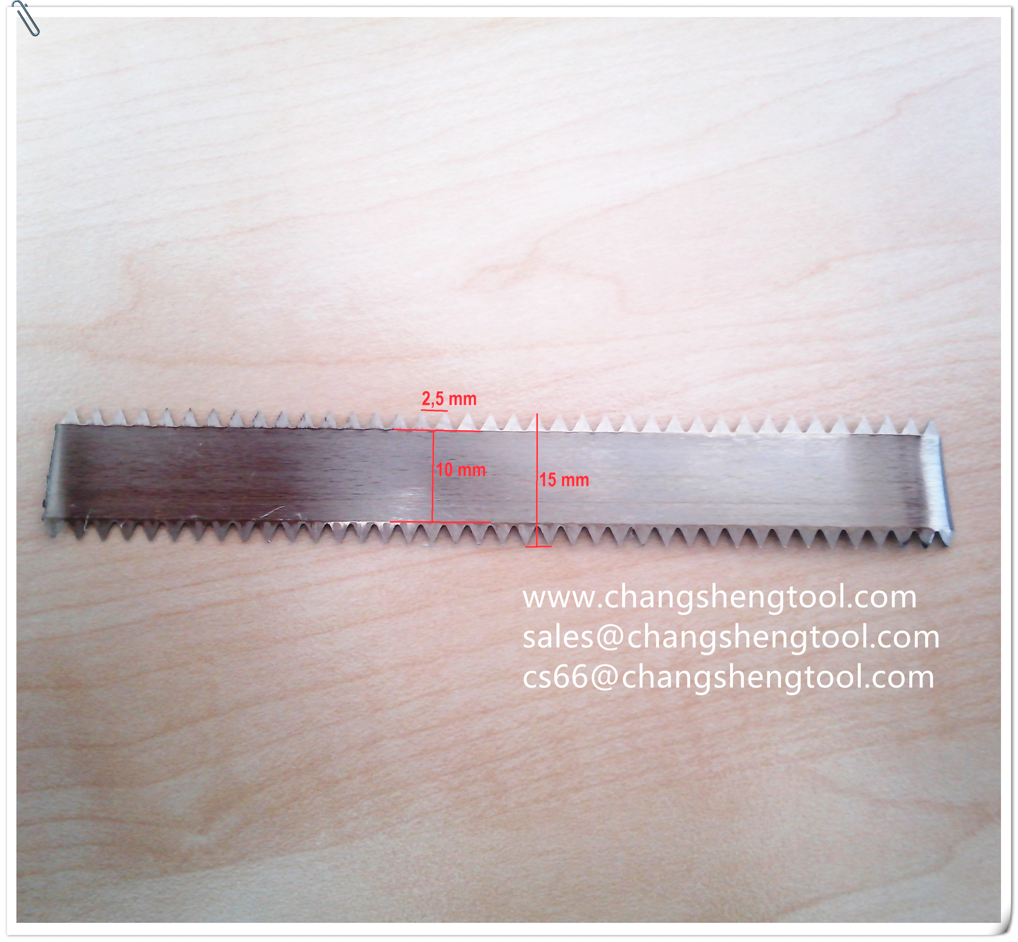 Cheap band knife blade with a double edged V teeth for cutting foam for sale