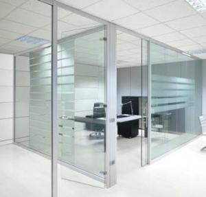 China Movable Modern Office Partitions , Interior Frosted Glass Pillar Partition on sale