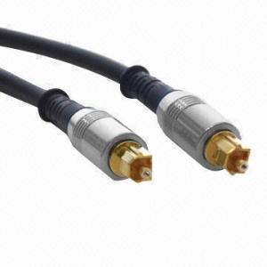 China Fiber-optic digital audio cable, metal shell gold-plated connector, 4.0mm black PVC, 1.5ft on sale