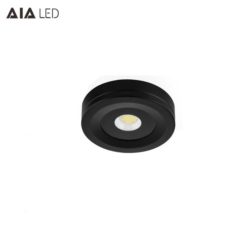 Best Round 3W waterproof IP65 LED cabinet light surface mounted led jewelry spot light for showroom use wholesale