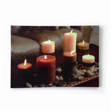 Best Candle Motif LED Canvas Frame with On/Off One Side Switch wholesale