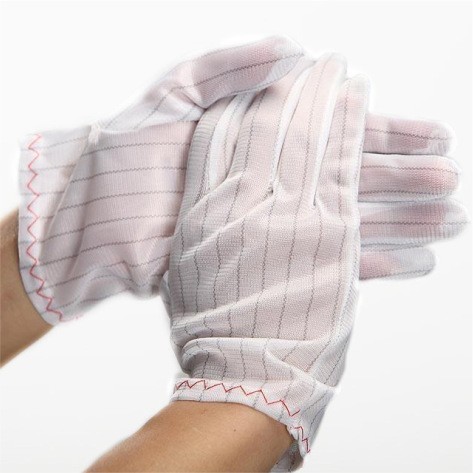 Best 100% polyester fabric ESD Stripped Glove wholesale