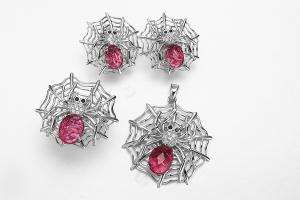 China Ruby Silver 925 Jewelry Set 14.26 Grams Sterling Silver Spider Pendant on sale