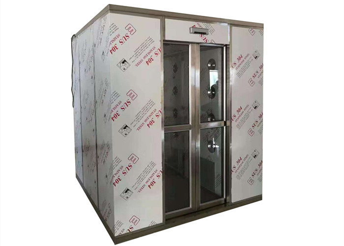 China Pharmaceutical Modular Clean Room Air Shower Tempered Glasses Double Doors Interlock on sale
