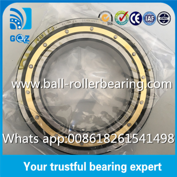 China C4 Clearance Brass Cage Automotive Bearings , FAG 6019-M-C4 Deep Groove Ball Bearing on sale