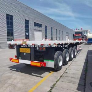 China Q345B Steel 60 Ton Flatbed Semi Trailer Shipping Container 12.00R22.5 Tire on sale