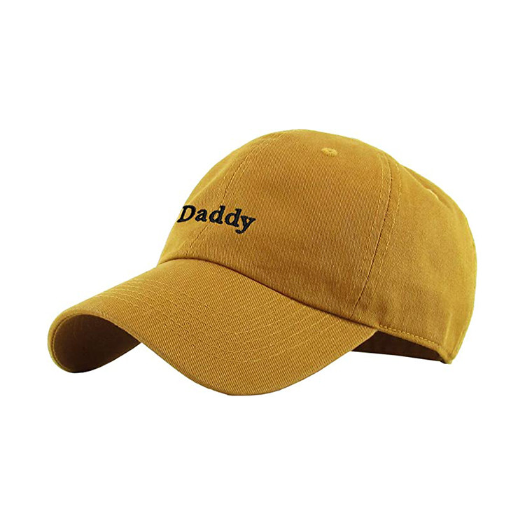 Best Yellow Color 6 Panel Curved Visor Daddy Hats For Women wholesale