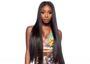 Natural Straight Real Hair Colored Hair Wigs , Full Lace Front Wigs For Black Women