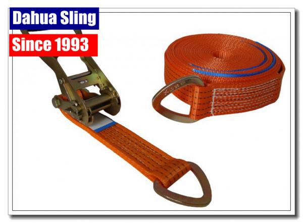 Cheap D Ring Polyester Webbing Ratchet Tie Down Straps Load Binder Double J Hook for sale