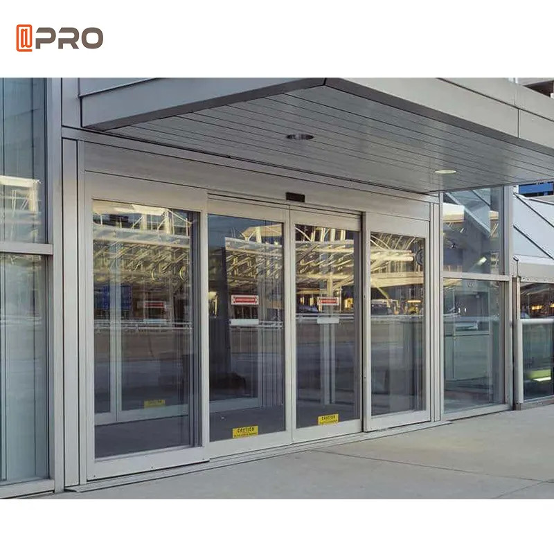 China Auto Door Commercial 6063 Aluminium Sliding Glass Doors Electric With Long Service Life on sale