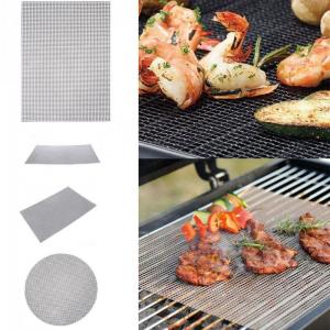China Metal Round Hole Barbecue Grill Grill Net Barbecue Tool Non-Stick PTFE Barbecue Mat on sale