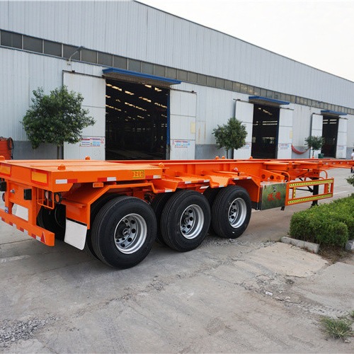 China Tri Axle ISO 40ft Truck Semi Trailers 50T Shipping Container Trailer on sale