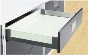 Glass Side Panel Tandembox Drawer Systems , Double Wall Kitchen Tandem Box