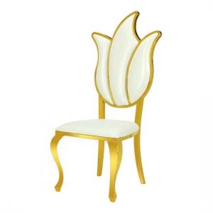 Best Luxurious Golden SS Frame Hot Leaf Shape Wedding Banquet Chair wholesale