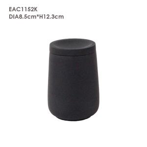 China Pure Black Concrete Candle Holder With Lid 5% Christmas tree Scent on sale