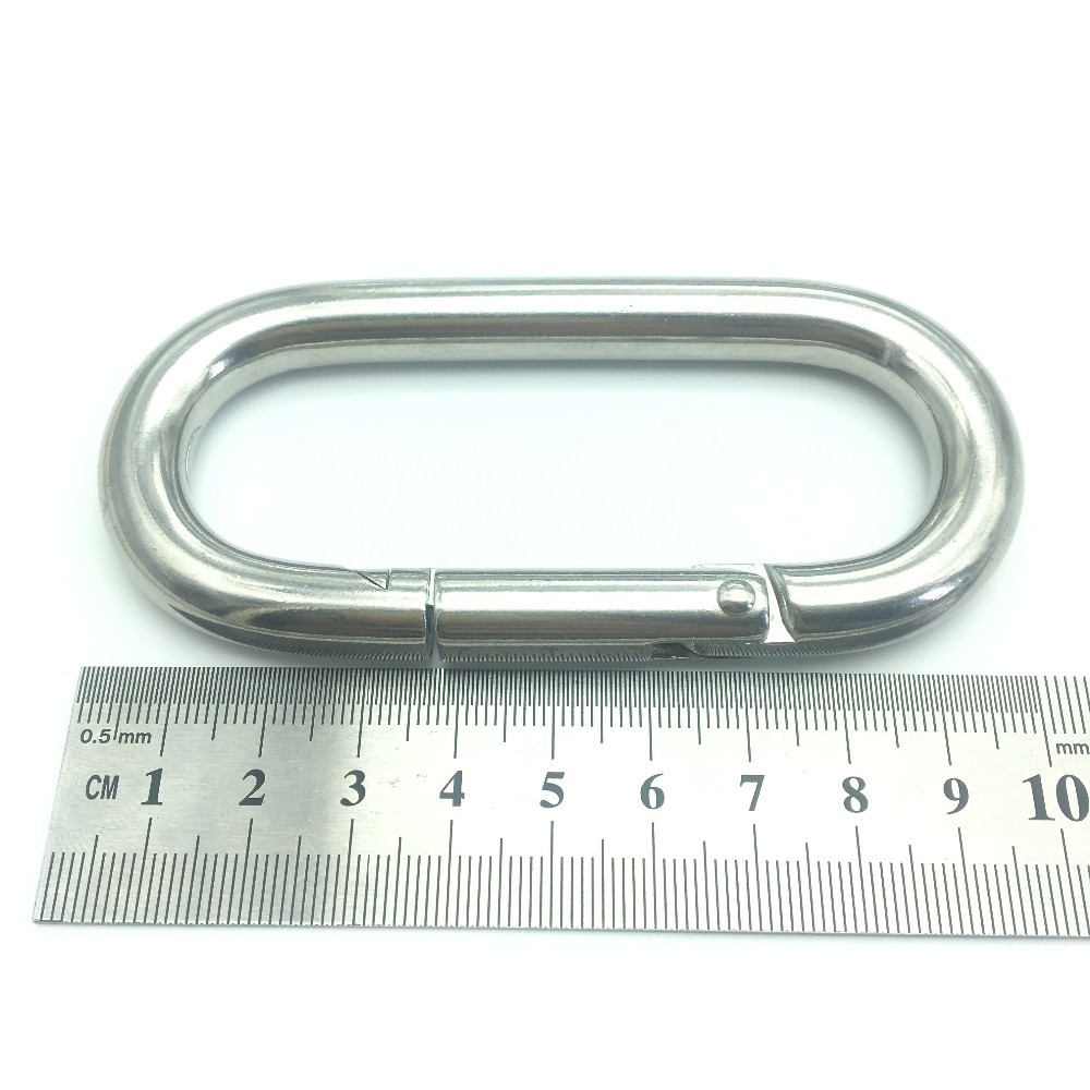 Buy cheap 10mm x 100 mm Oval shape stainless steel carabiner from wholesalers
