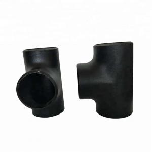 China DN400 STD A234 WPB ASME B16.9 Equal Reducing Tee Fitting Black Seamless Pipe Fitting on sale