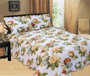 Best Microfiber Printed Queen Size Bed Quilts , Optional Colors Bed Cover Sets wholesale
