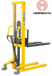 China Welded Fixed Forks 500kg  Manual Hydraulic Walkie Stacker on sale