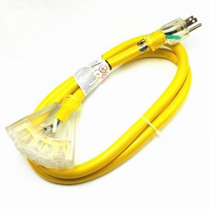 China SJTW Heavy Duty Extension Cord Plug , Yellow Jacket 12 AWG Power Cord on sale