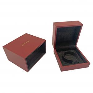 China Square Wood Bracelet Custom Jewelry Boxes Gloss Lamination on sale