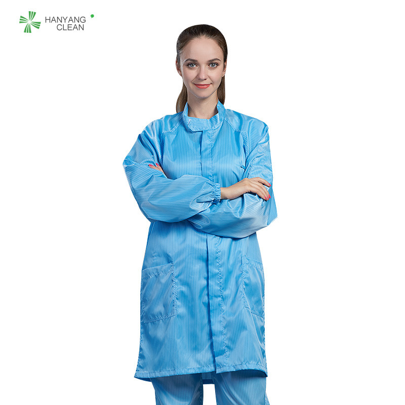 Best Dust-free antistatic ESD blue labcoat gown suitable for cleanroom or workshop of Parmaceutical indstry wholesale