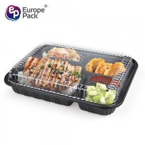 China Japanese Disposable Bento Tiffin Lunch Boxes Black with 5 Compartments Storage Boxes & Bins Food Container Plastic for F on sale