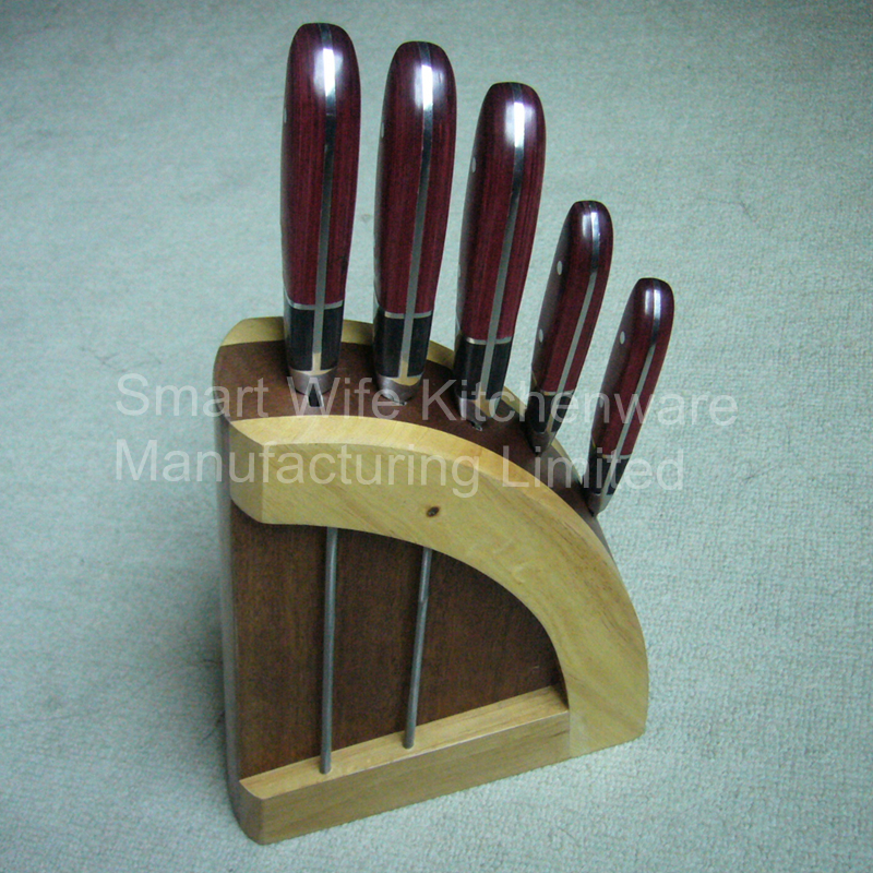 China stainless steel cutlery set kitchen knife set with micarta &pakka wood handle on sale