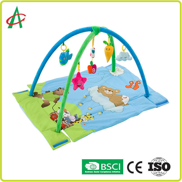 Best Foldable Washable Baby Play Mat 76cm Multi Color With Cute Stuffed Toy wholesale