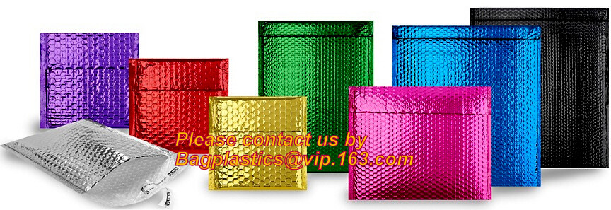 China Security Holographic Metallic Foil Bubble Mailers Matte Metallic Rose Gold Self-Adhesive Closure. Metallic Shipping Bags on sale
