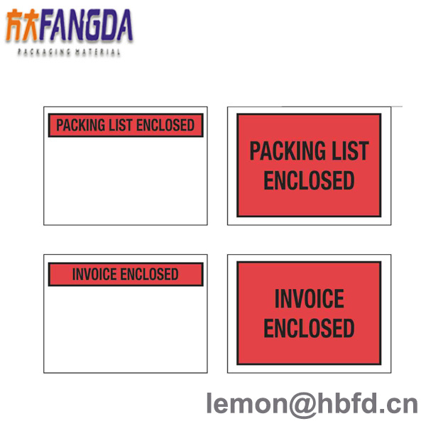 China pp or pe film self-adhesive packing list envelope on sale