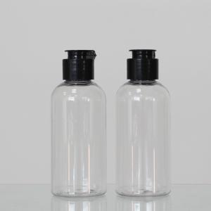 China Cosmetic 145ml Transparent Color Plastic Round Bottles With Different Type Of Cap on sale