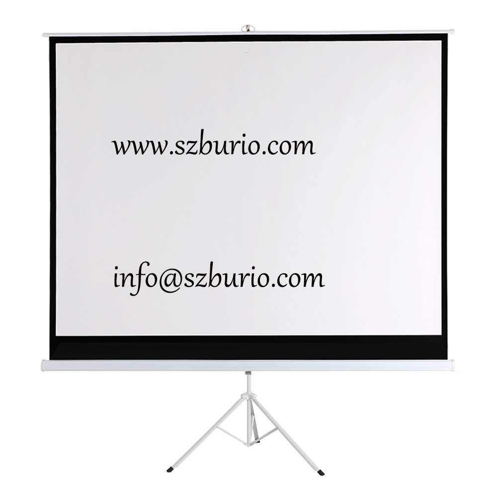 China 100-Inch HD Projector Screen Manual Pull Down 100Inch Diagonal Aspect Ratio 1:1 Projection Screen w/ Adjustable Tripod on sale