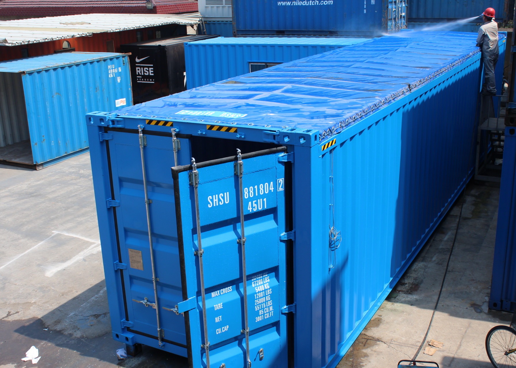 China Open Top 40ft Prefab Storage Container House on sale