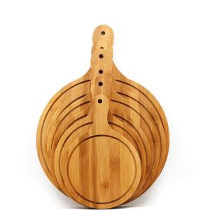 Best Wood Handle 7'' 9'' Bamboo Pizza Plate Customized Paddle Cutting Board wholesale