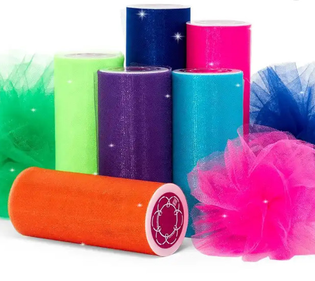 China Shine Glitter Nylon Tulle Fabric Roll Customizable Tulle Rolls on sale