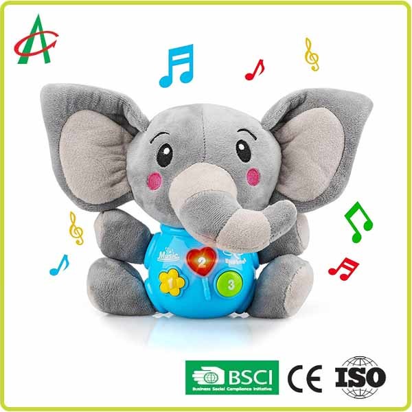 Best 23.9cm Cuddle Stuffed Animals , OEM Talking Elephant Plush Toy With Music wholesale