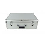 China Silver Aluminum Hard Cases Box Tool Carrying Cases With White Die Cut Foam for sale