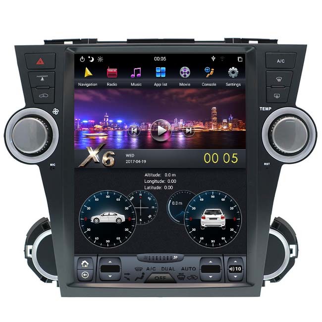 China 2013 Toyota Highlander Android Head Unit PX6 12.1 inch Navigation System on sale