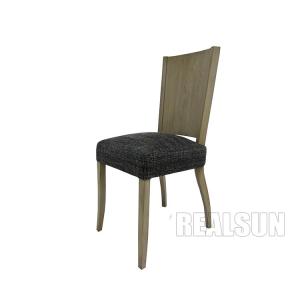 Best Custom Solid Wood Hotel Bedroom Furniture Dining Room Chairs Grey Linen Fabric wholesale